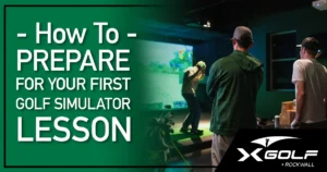 How To Prepare for Your First Golf Simulator Lesson. Group watching swing at X-Golf Rockwall.